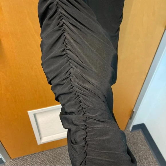 JOSEPH RIBKOFF Sz 10 Ruched Flattering Little Black Dress 3/4 Sleeves - Picture 5 of 6